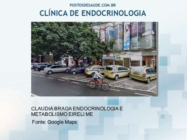 Imagem personalizada com base no google maps da clínica CLAUDIA BRAGA ENDOCRINOLOGIA E METABOLISMO FILIAL