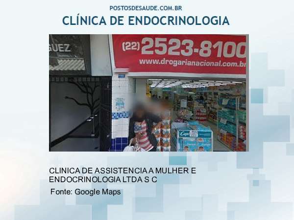 Imagem personalizada com base no google maps da clínica CLINICA DE ASSISTENCIA A MULHER E ENDOCRINOLOGIA LTDA S C