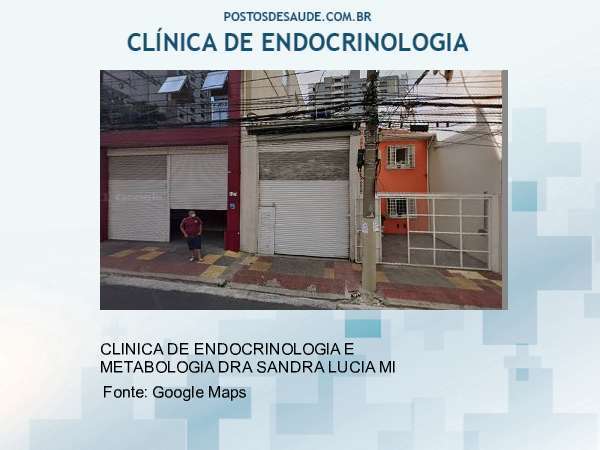 Imagem personalizada com base no google maps da clínica CLINICA DE ENDOCRINOL E METABOL DRA SANDRA L MINANNI LTDA