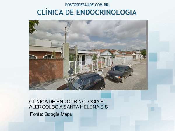 Imagem personalizada com base no google maps da clínica CLINICA DE ENDOCRINOLOGIA E ALERGOLOGIA SANTA HELENA S S