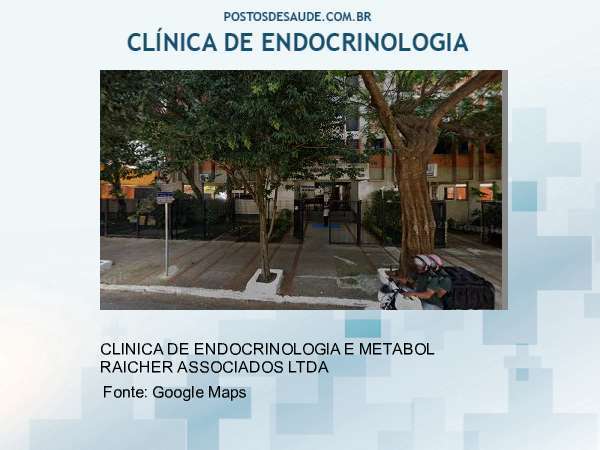 Imagem personalizada com base no google maps da clínica CLINICA DE ENDOCRINOLOGIA E METABOLOGIA RAICHER