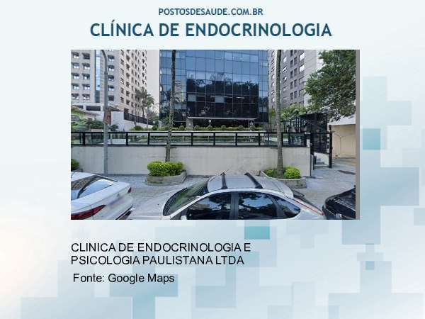 Imagem personalizada com base no google maps da clínica CLINICA DE ENDOCRINOLOGIA E PSICOLOGIA PAULISTANA