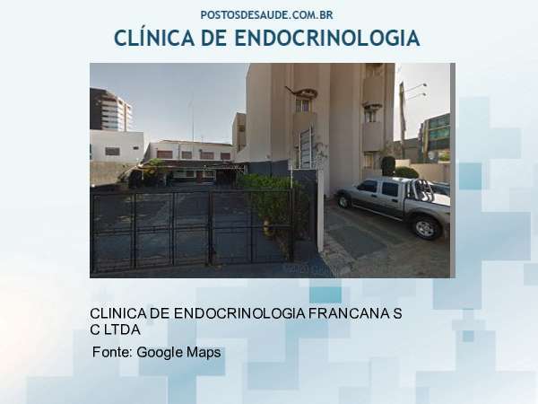 Imagem personalizada com base no google maps da clínica CLINICA DE ENDOCRINOLOGIA FRANCANA S C LTDA