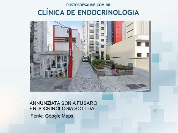 Imagem personalizada com base no google maps da clínica ANNUNZIATA SONIA FUSARO ENDOCRINOLOGIA SC LTDA