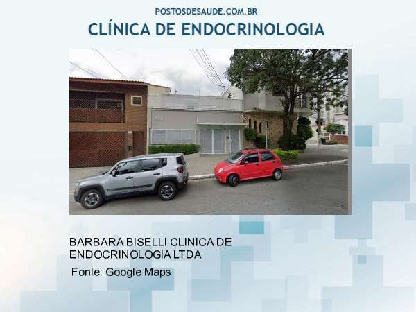 Imagem personalizada com base no google maps da clínica CLINICA ESPEC BARBARA BISELLI CLINICA DE ENDOCRINOLOGIA