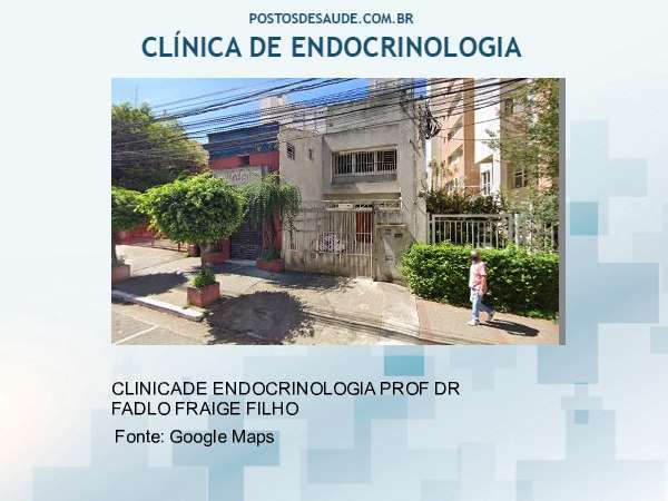 Imagem personalizada com base no google maps da clínica CLINICA ESPEC DE ENDOCRINOLOGIA PROF FADLO F FILHO