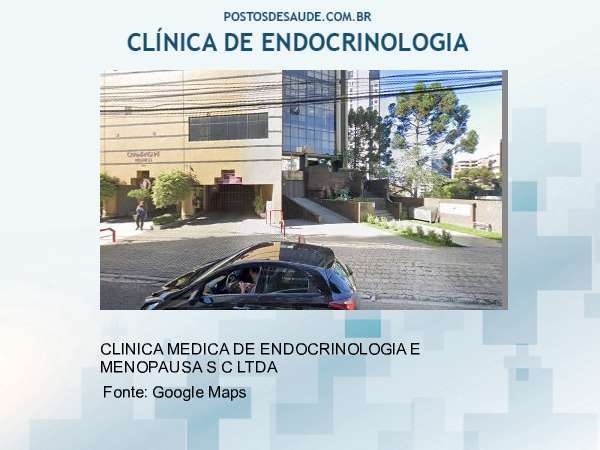 Imagem personalizada com base no google maps da clínica CLINICA MEDICA DE ENDOCRINOLOGIA E MENOPAUSA