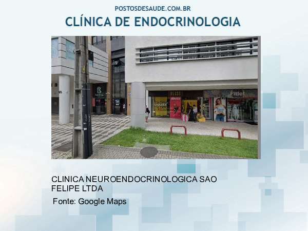 Imagem personalizada com base no google maps da clínica CLINICA NEUROENDOCRINOLOGICA SAO FELIPE