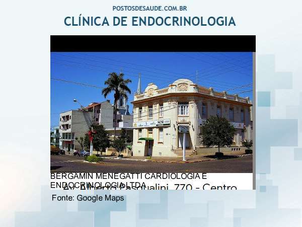 Imagem personalizada com base no google maps da clínica BERGAMIN MENEGATTI CARDIOLOGIA E ENDOCRINOLOGIA LTDA