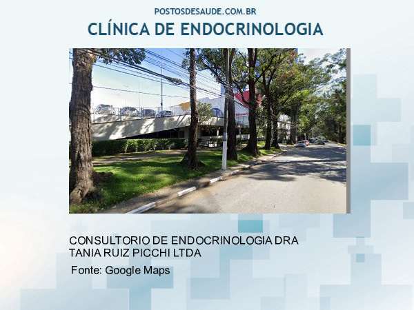 Imagem personalizada com base no google maps da clínica CONSULTORIO DE ENDOCRINOLOGIA DRA TANIA RUIZ PICCHI