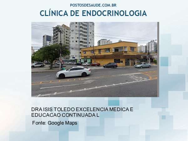 Imagem personalizada com base no google maps da clínica DRA ISIS TOLEDO ENDOCRINOLOGIA NUTROLOGIA