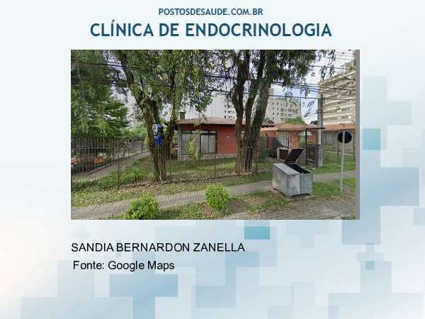 Imagem personalizada com base no google maps da clínica DRA SANDIA ZENELLA ENDOCRINOLOGISTA