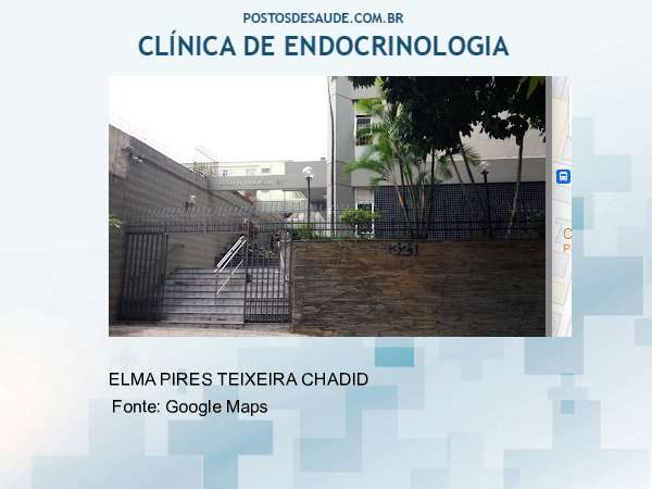 Imagem personalizada com base no google maps da clínica ELMA ENDOCRINOLOGISTA