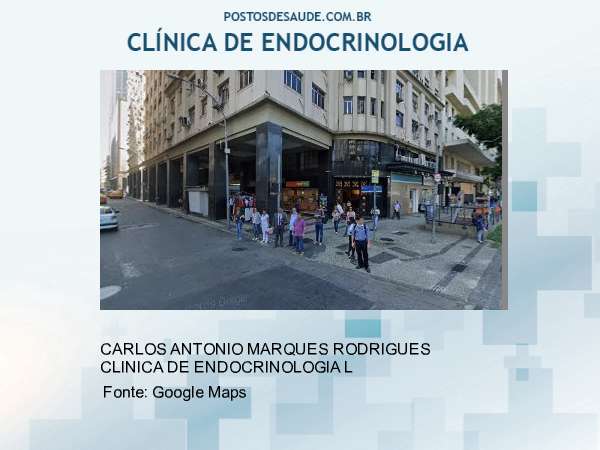 Imagem personalizada com base no google maps da clínica CARLOS ANTONIO MARQUES RODRIGUES CLINICA DE ENDOCRINOLOGIA L