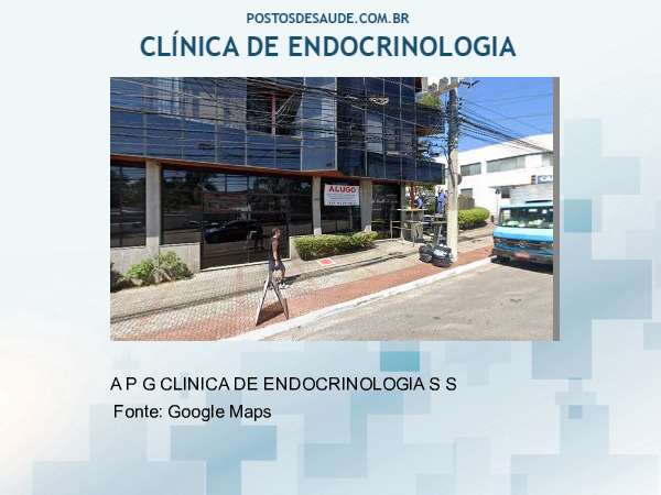 Imagem personalizada com base no google maps da clínica A P G CLINICA DE ENDOCRINOLOGIA SS