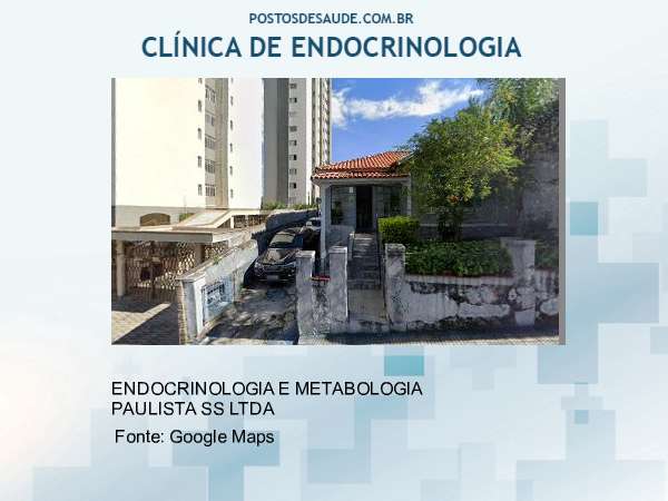 Imagem personalizada com base no google maps da clínica ENDOCRINOLOGIA E METABOLOGIA PAULISTA