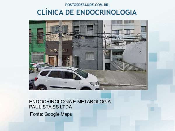 Imagem personalizada com base no google maps da clínica ENDOCRINOLOGIA E METABOLOGIA PAULISTA