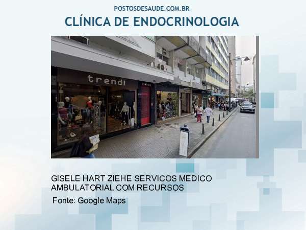 Imagem personalizada com base no google maps da clínica GISELE HART ZIEHE ENDOCRINOLOGIA
