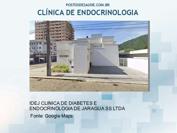 Imagem personalizada com base no google maps da clínica IDEJ CLINICA DE DIABETES E ENDOCRINOLOGIA DE JARAGUA SS LTDA