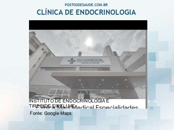 Imagem personalizada com base no google maps da clínica INSTITUTO DE ENDOCRINOLOGIA E TIREOIDE