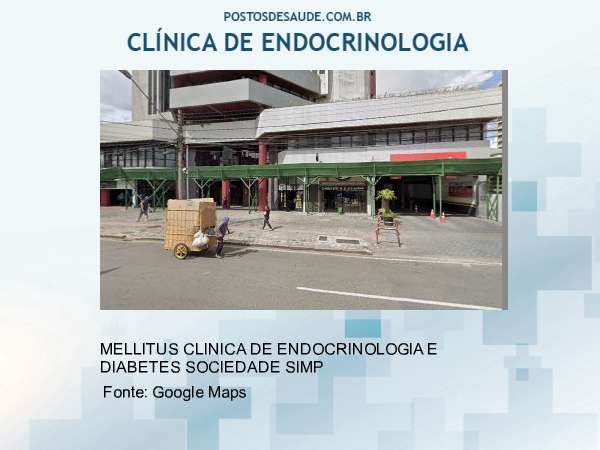 Imagem personalizada com base no google maps da clínica MELLITUS CLINICA DE ENDOCRINOLOGIA E DIABETES