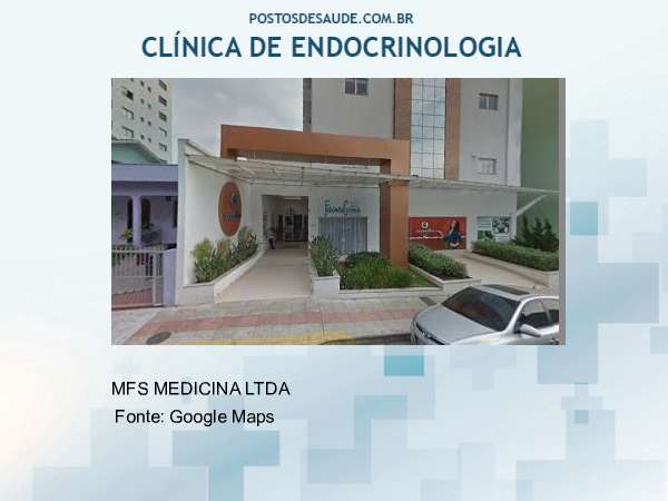 Imagem personalizada com base no google maps da clínica MFS ENDOCRINOLOGIA