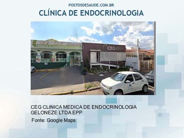 Imagem personalizada com base no google maps da clínica CENTER OF ENDOCRINOLOGY GELONEZE CEG