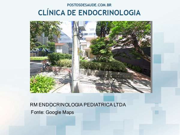 Imagem personalizada com base no google maps da clínica RM ENDOCRINOLOGIA PEDIATRICA