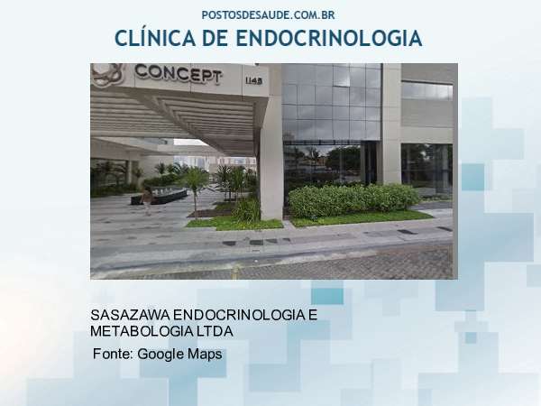 Imagem personalizada com base no google maps da clínica SASAZAWA ENDOCRINOLOGIA E METABOLOGIA LTDA