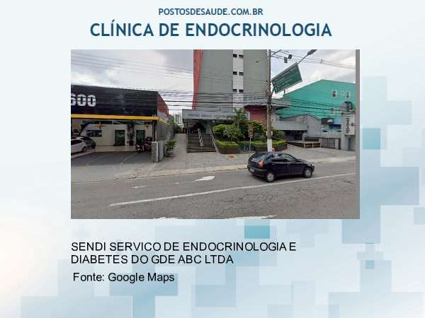 Imagem personalizada com base no google maps da clínica SENDI SERVICO DE ENDOCRINOLOGIA E DIABETES DO GDE ABC LTDA