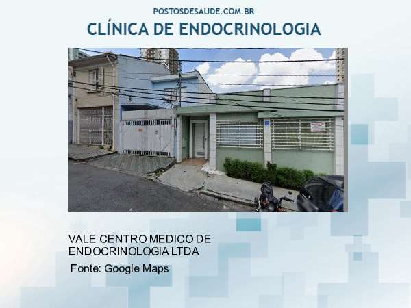 Imagem personalizada com base no google maps da clínica VALE CENTRO MEDICO DE ENDOCRINOLOGIA