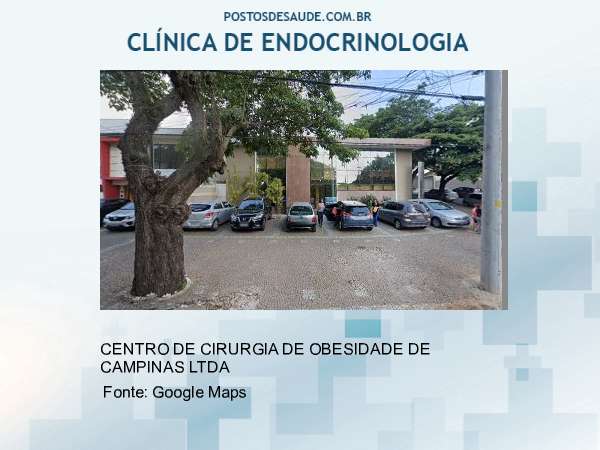 Imagem personalizada com base no google maps da clínica CENTRO DE CIRURGIA DE OBESIDADE DE CAMPINAS LTDA