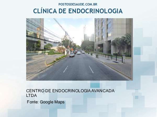 Imagem personalizada com base no google maps da clínica CENTRO DE ENDOCRINOLOGIA AVANCADA