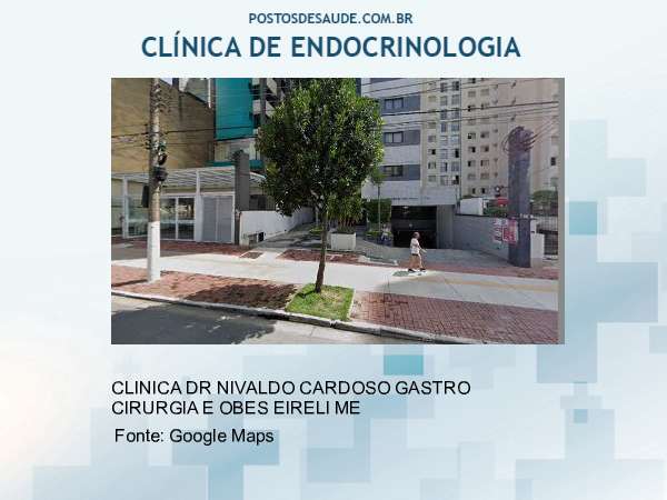 Imagem personalizada com base no google maps da clínica CLINICA DR NIVALDO CARDOSO GASTRO CIRURGIA E OBESIDADE