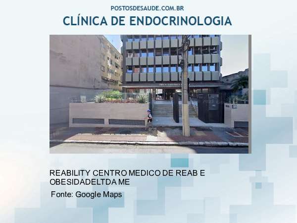 Imagem personalizada com base no google maps da clínica REABILITY CENTRO MEDICO DE REAB E OBESIDADELTDA ME