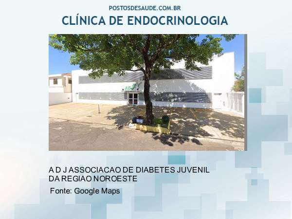 Imagem personalizada com base no google maps da clínica ADJ ASSOCIACAO DIABETES JUVENIL DA REGIAO NOROESTE PAULISTA