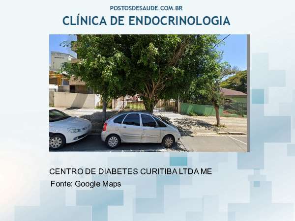 Imagem personalizada com base no google maps da clínica CENTRO DE DIABETES DE CURITIBA