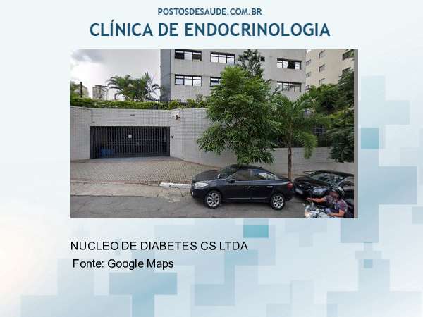 Imagem personalizada com base no google maps da clínica NUCLEO DE DIABETES
